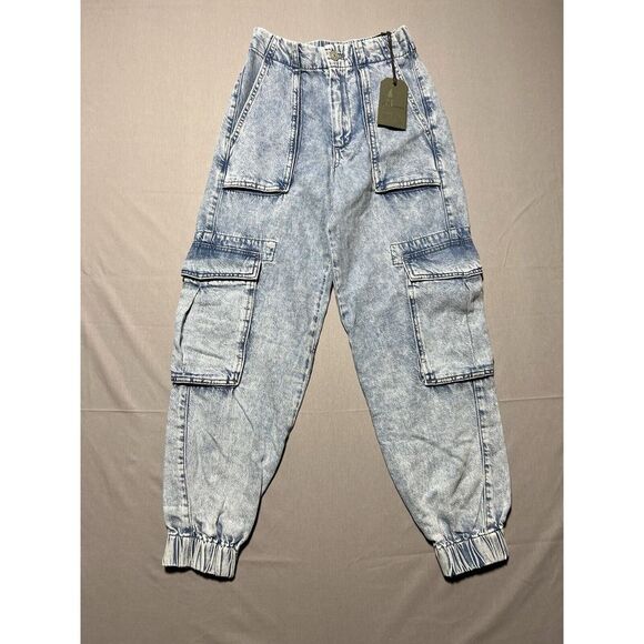 All Saints Denim Cargo‎ Cuffed Frieda Denim Trousers 00 Joggers
